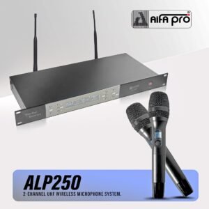 ALP250 2-CHANNEL UHF WIRELESS MICROPHONE SYSTEM.