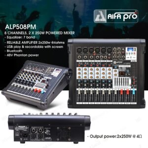 ALP508PM 8 CHANNELS, 2 X 250W POWERED MIXER