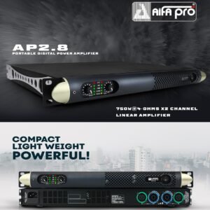AP2.8 Portable Digital Power Amplifier 750w @4-OHMS x2 Channel Linear Amplifier