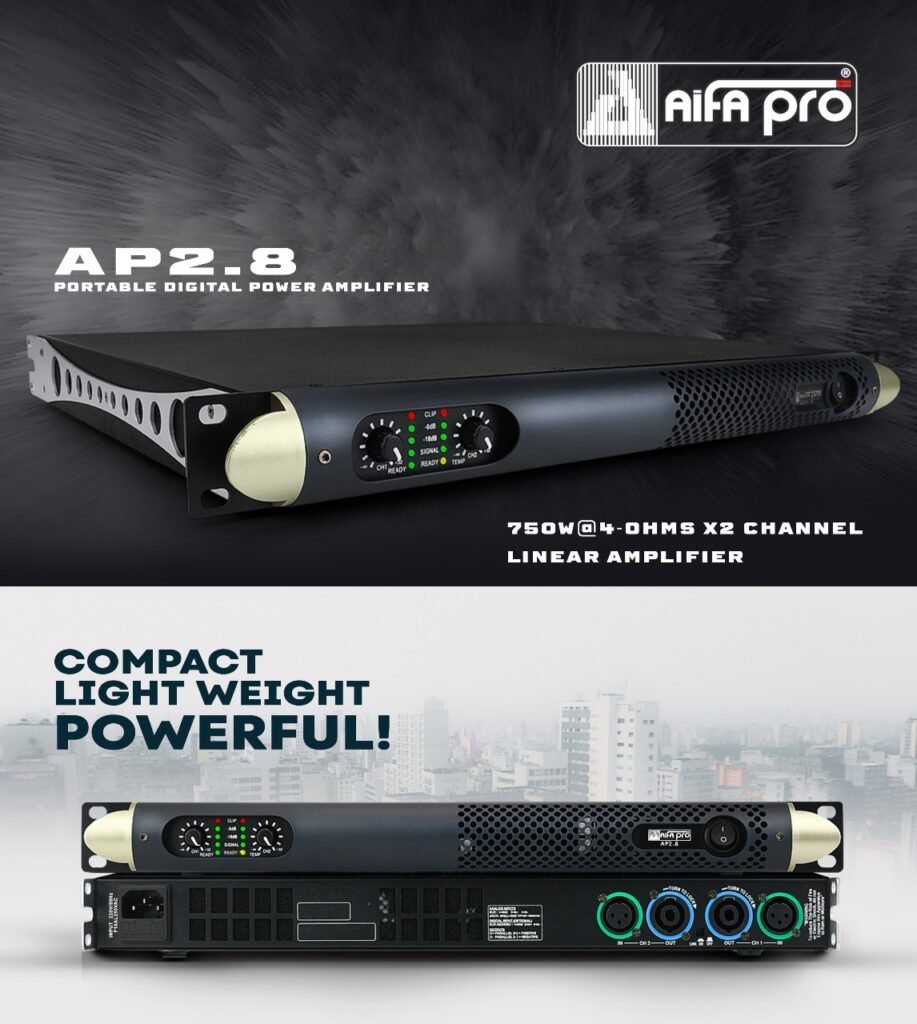 AP2.8 Portable Digital Power Amplifier 750w @4-OHMS x2 Channel Linear ...